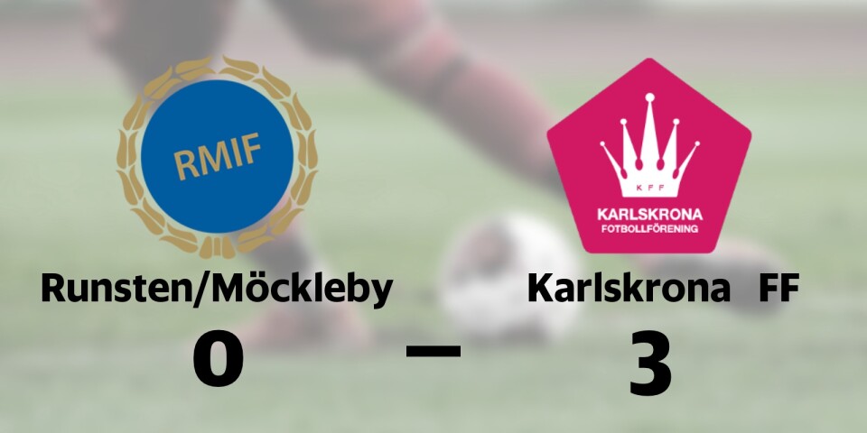 Karlskrona FF klart bättre än Runsten/Möckleby på Runvallen