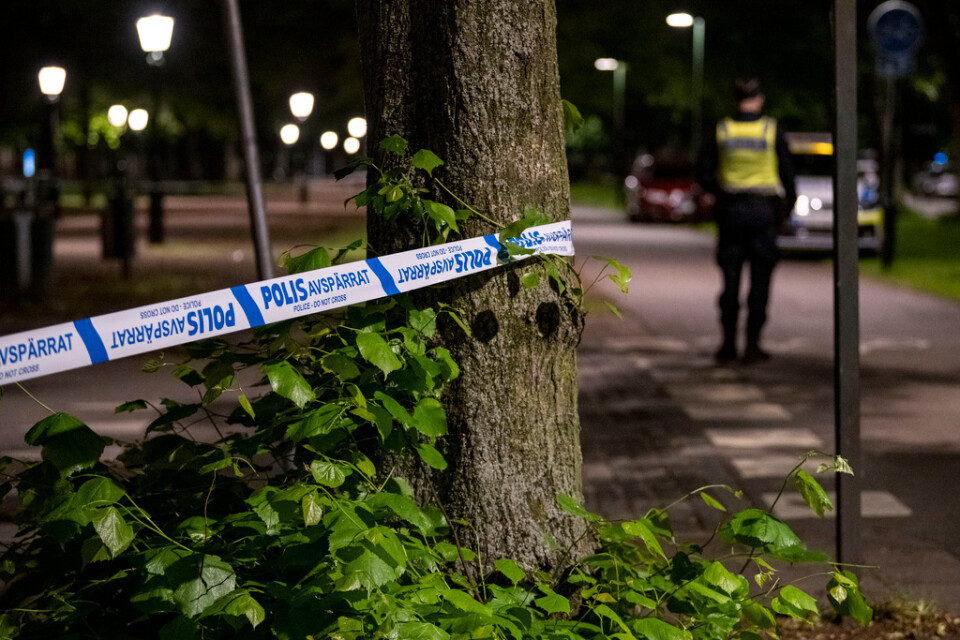 En man i 25-årsåldern vårdas på sjukhus efter ett misstänkt brott vid en park i Malmö.