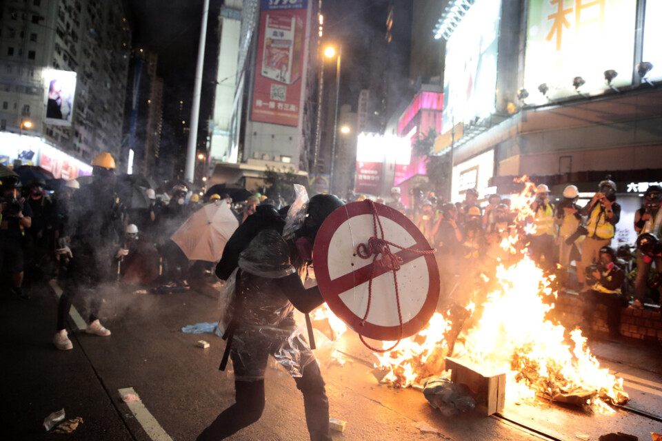 Våldsamma sammandrabbningar mellan demonstranter och polis inträffade på lördagen. Arkivbild.