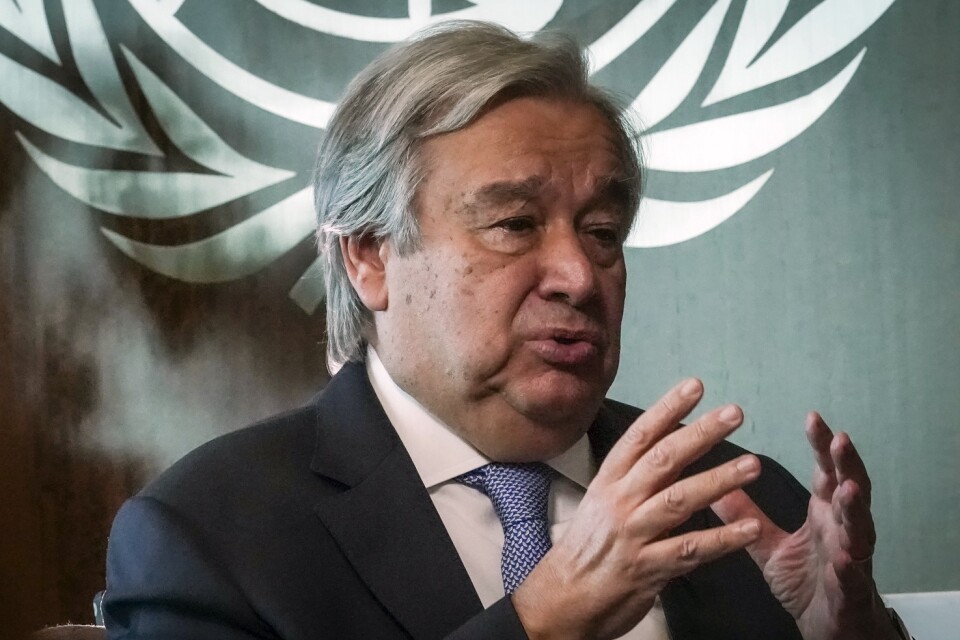 FN:s generalsekreterare António Guterres deltog när det Nordiska rådet samlades på länk under tisdagen. Arkivbild.