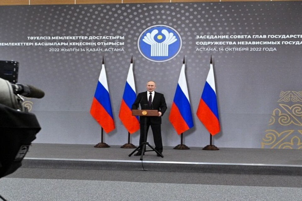 Rysslands president Vladimir Putin i Astana, Kazakstan.
