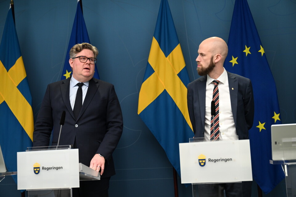 Justitieminister Gunnar Strömmer och minister för civilt försvar Carl-Oskar Bohlin.