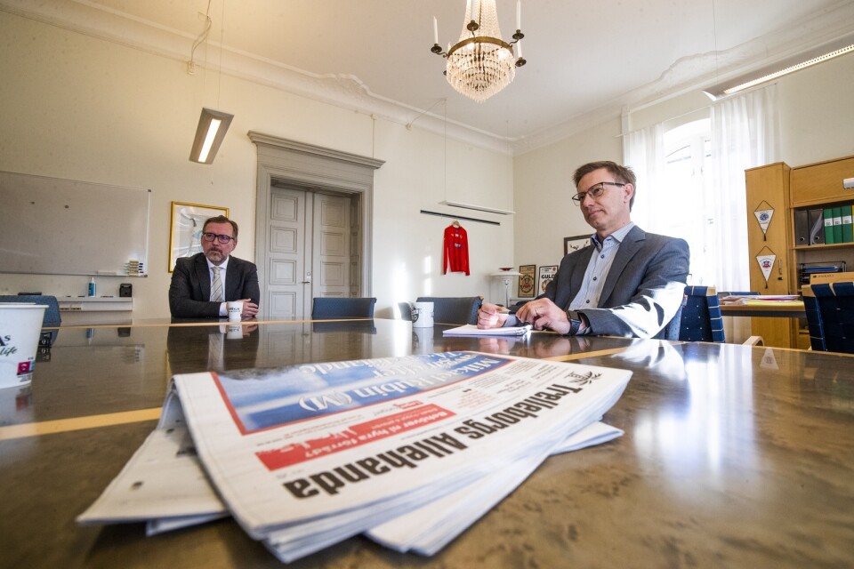 Fredrik Bohlin, rådman och tidigare tf tingsrättchef, och Fredrik Löndahl, lagman och tingsrättschef, Ystads tingsrätt.