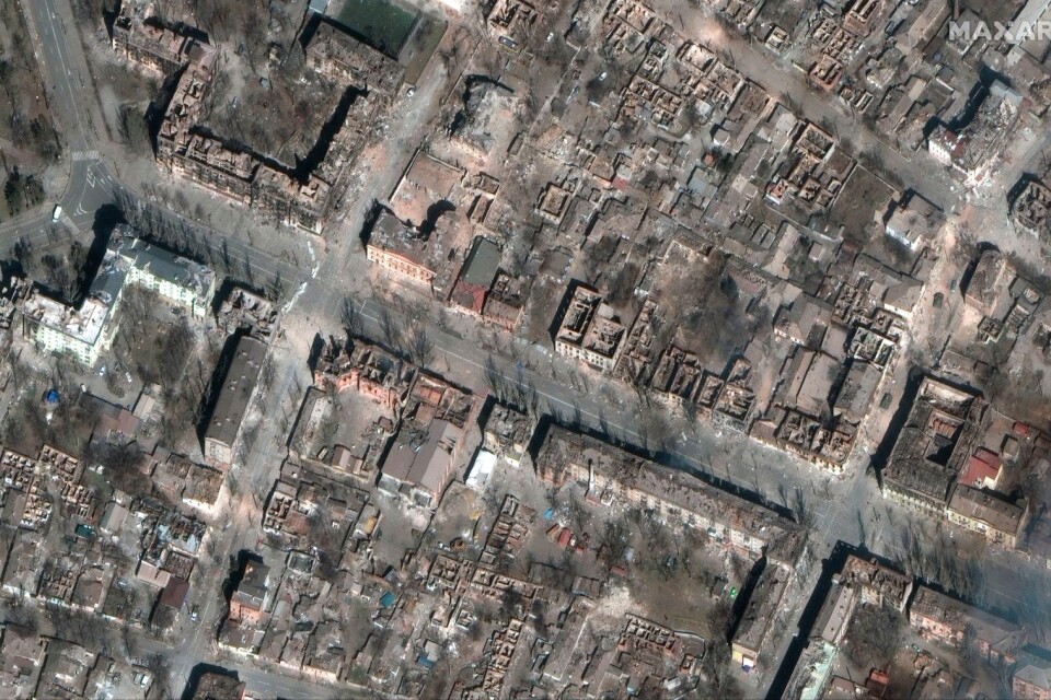 Satelittbild över Mariupol, Ukraina. 29 mars.