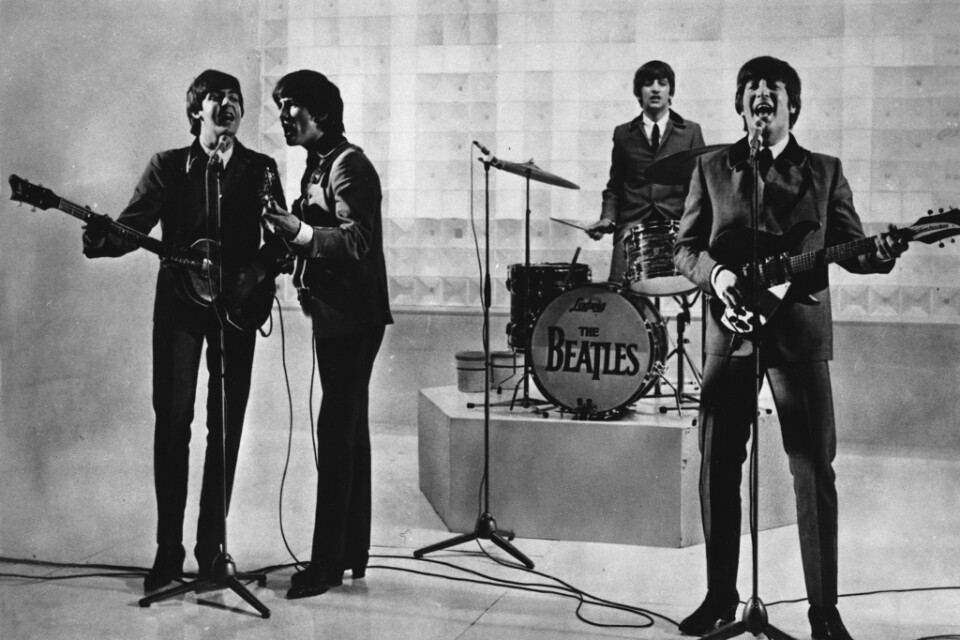 The Beatles: Paul McCartney, George Harrison, Ringo Starr och John Lennon. Arkivbild.