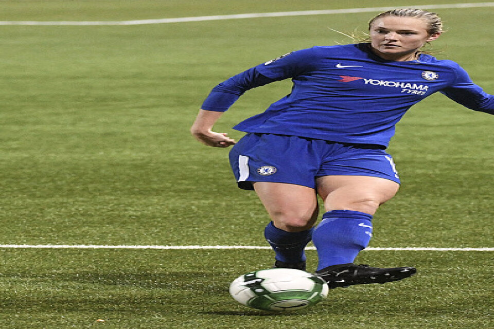 Chelseas Magdalena Eriksson gjorde självmål i Champions League-semifinalen mot Lyon. Arkivbild.
