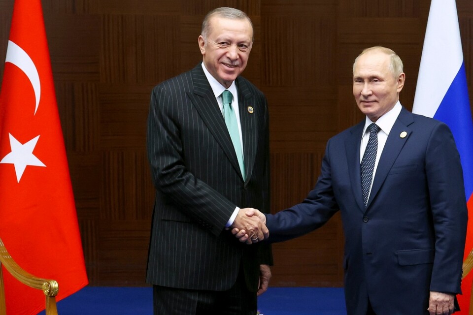 Turkiets president Recep Tayyip Erdogan och Rysslands dito Vladimir Putin träffades i Astana, Kazakstan, torsdag 13 oktober.