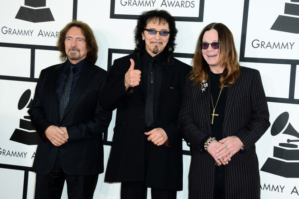 Geezer Butler, Tony Iommi och Ozzy Osbourne i Black Sabbath. Arkivbild.