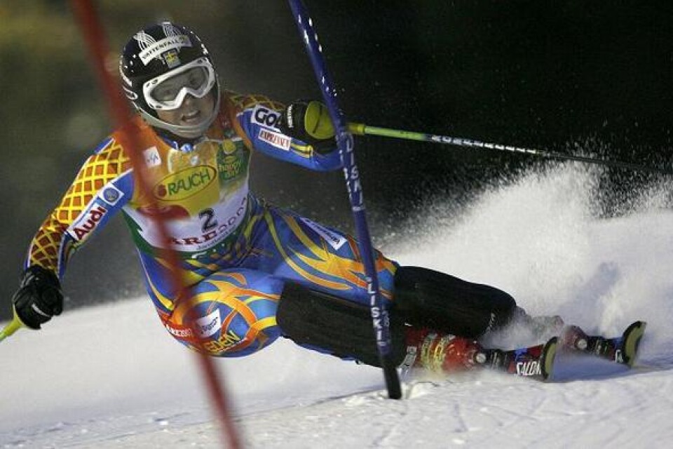 Anja Pärson var 16 hundradelar från ett fjärde VM-guld i Åre. Nu slutade hon på bronsplats. @08 Bildbyline:Bild: Scanpix