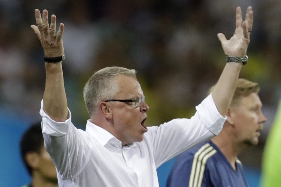 Förbundskapten Janne Andersson var märktbart upprörd efter slutsignalen mot Tyskland. Foto: TT