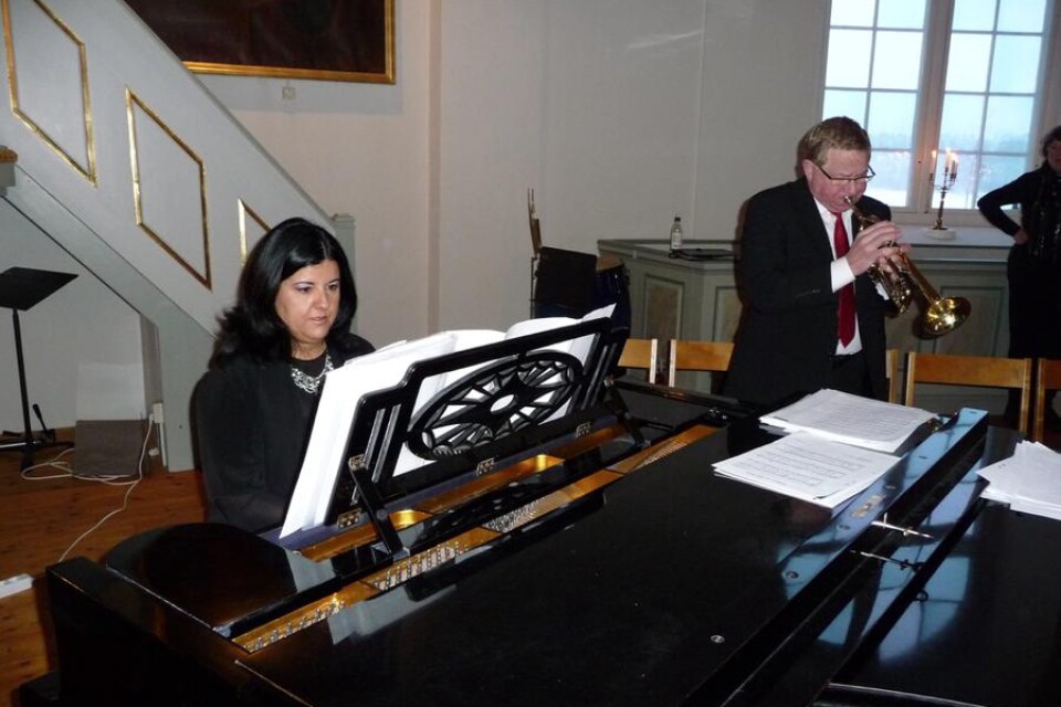 Pianisten Marly Azevedo Andersson och Trumpetaren Gert Blom.