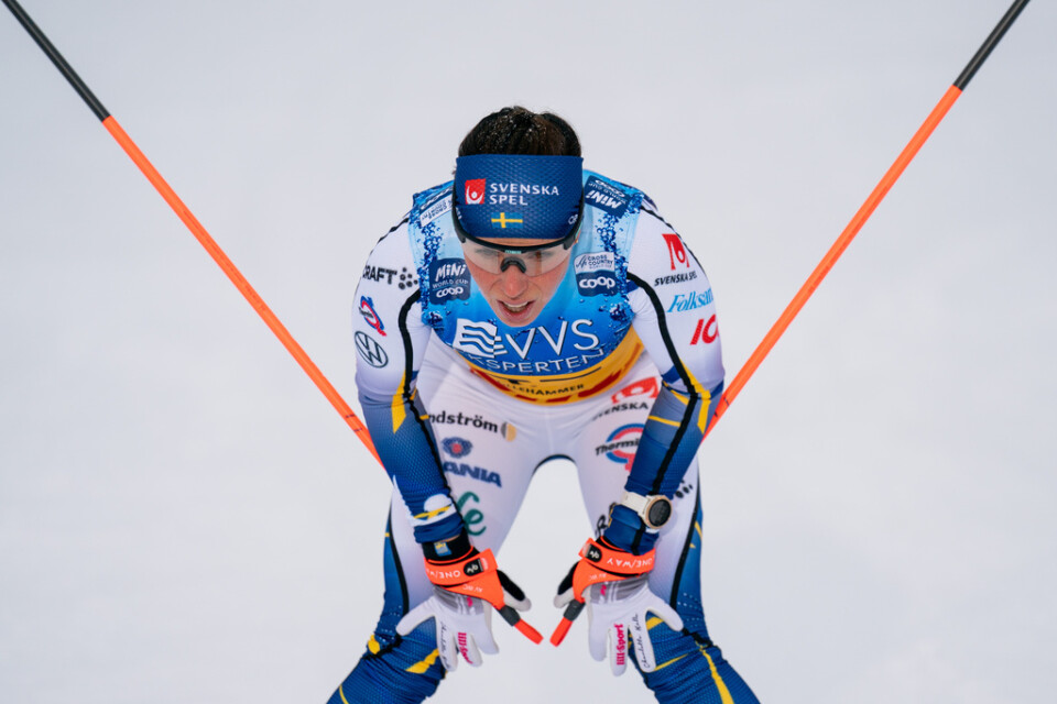 Charlotte Kalla efter 39:e-platsen på tio kilometer fritt i Lillehammer. Arkivbild.