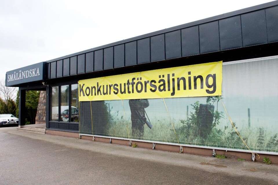 Under söndagen avslutades den tre dagar långa konkursutförsäljningen på Småländska Vapen i Ingelstad. Hela varulaget, förutom vapnen som ska säljas via nätet, har skingrats. Foto: Lena Gunnarsson