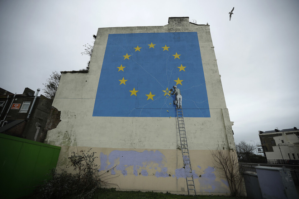 Brexitmålningen uppfördes av Banksy 2017. Arkivbild.