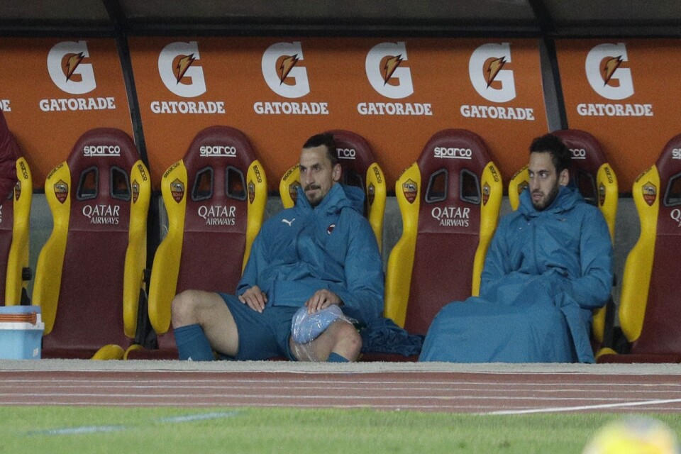 Zlatan Ibrahimovic blev mållös och byttes ut skadad i 2–1-segern mot Roma.