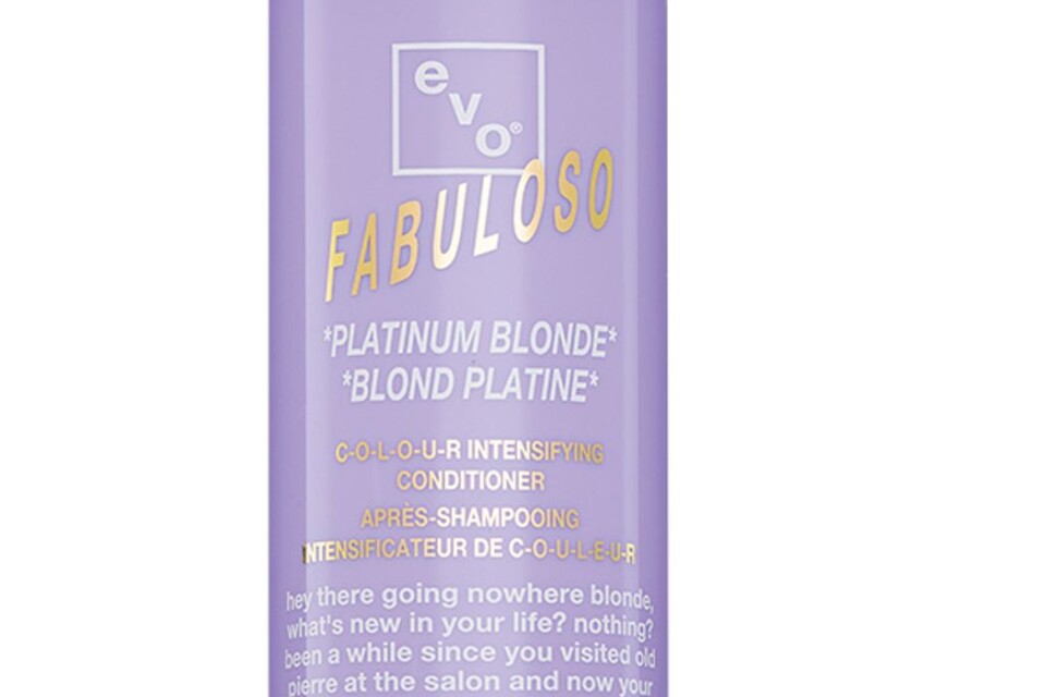 Vill du ge fukt, näring och få bort gula nyanser i håret är Evo Fabuloso Paltinum Blonde en favorit. Färgen blir absolut snyggare på de tre minuter balsamet skall sitta i.