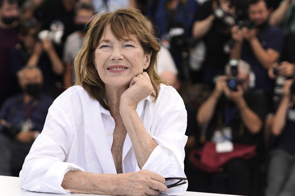 Jane Birkin i samband med premiären av hennes dotter, Charlotte Gainsbourgs film "Jane par Charlotte" vid filmfestivalen i Cannes 2021. Arkivbild