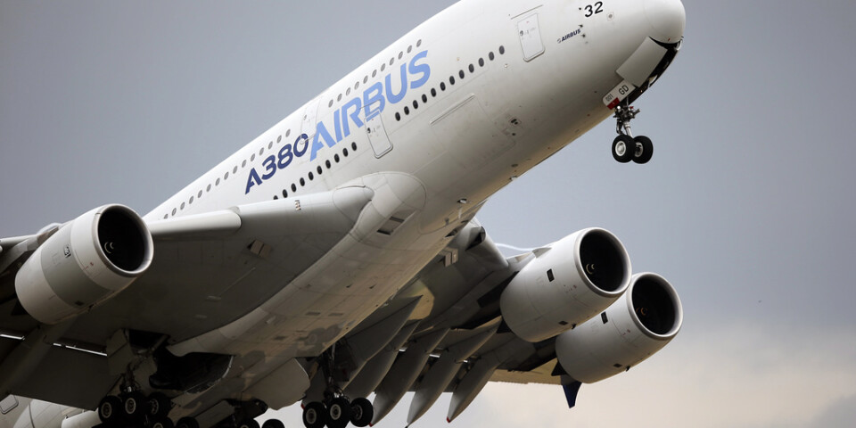 Den jättelika Airbus A380 under en uppvisning 2015.