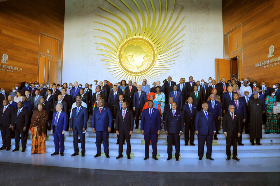 Afrikas statsöverhuvuden samlade på Afrikanska unionens årliga toppmöte i Addis Abeba, Etiopien, den 5 februari.