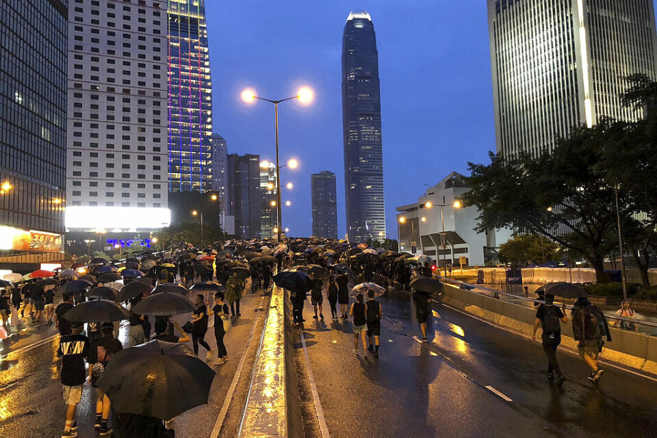 Demonstranter i Hongkong.