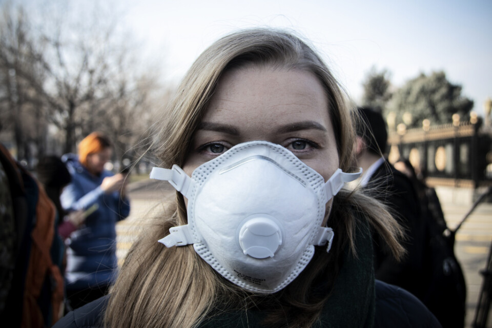 Maria Kolesnikova vid miljöorganisationen MoveGreen är en av de som deltog i en protest mot den dåliga luften i november förra året. Hon har tröttnat på vad hon anser är regeringens handlingsförlamning.