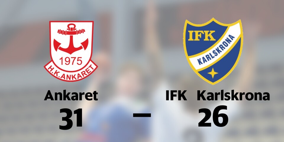 IFK Karlskrona förlorade borta mot Ankaret