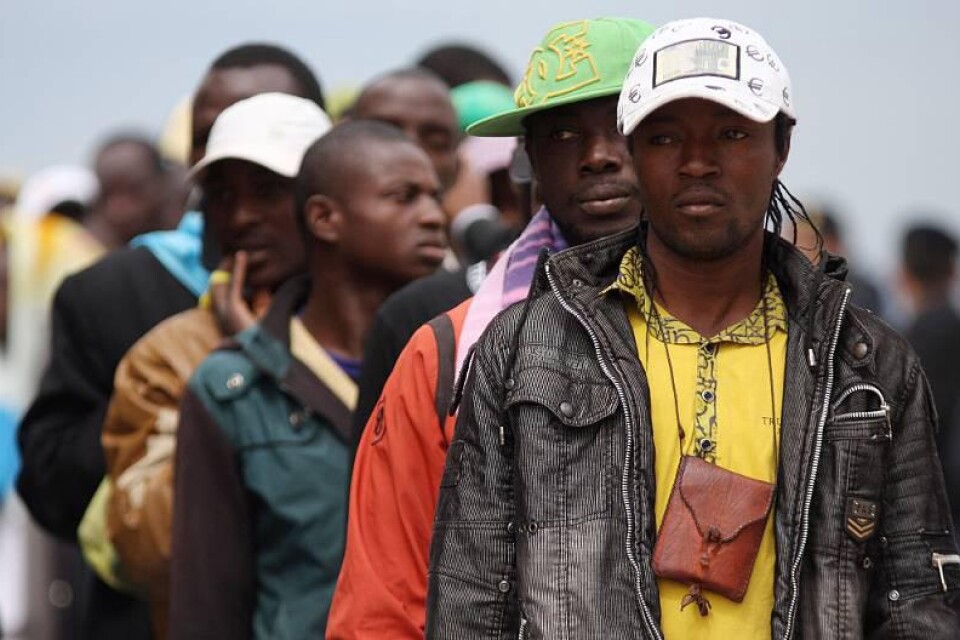 Afrikanska immigranter som söker sig till Europa.
