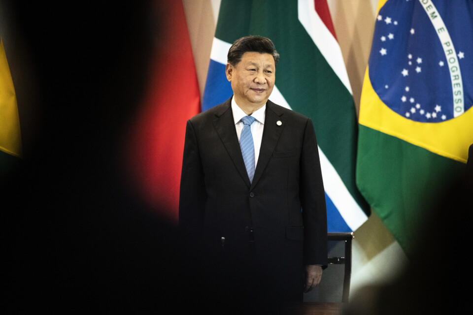 Kinas president Xi Jinping under sitt besök i Brasilien.