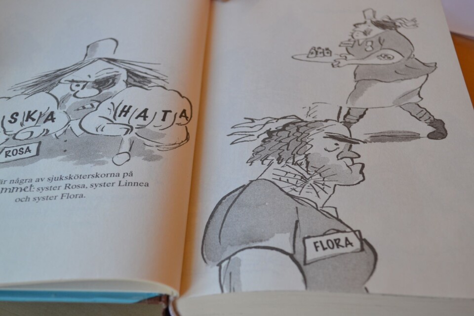 Quentin Blake illustrerade de två första David Walliams-böckerna. Därefter är det, som här i ”Farfar på rymmen”, Tony Ross som står för de fantasifulla och roliga teckningarna.