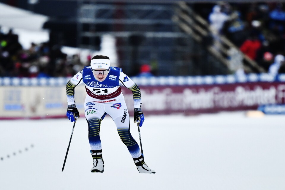 Ebba Andersson missar lördagens skiathlon.
Foto Björn Larsson Rosvall/TT/ARKIV