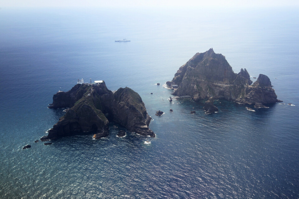 Öarna Takeshima, i Sydkorea Dokdo. Arkivbild.