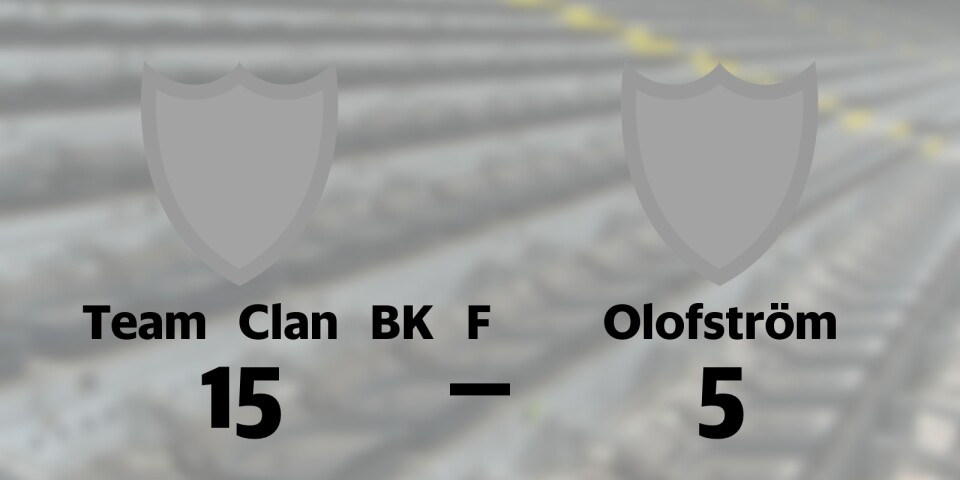 Tung förlust för Olofström borta mot Team Clan BK F