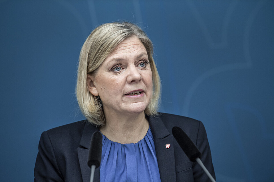 Finansminister Magdalena Andersson (S) vill inte lova något om Sveriges EU-avgift. Arkivbild.