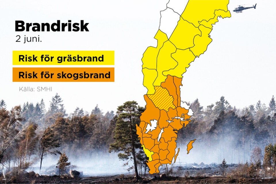 Risken för skogs- och gräsbrand är stor i flera delar av landet efter dagar av varmt och torrt väder.