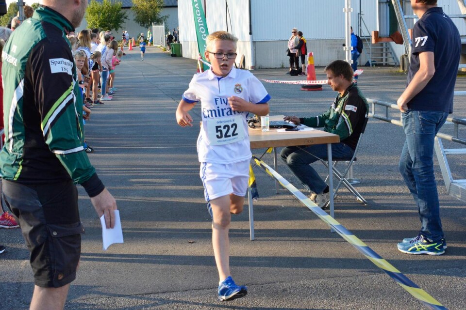 Elvaårige Jacob Ringström från Knislinge sprang i ungdomsklassen. Han springer för att det är kul och för att förbättra sin kondition.