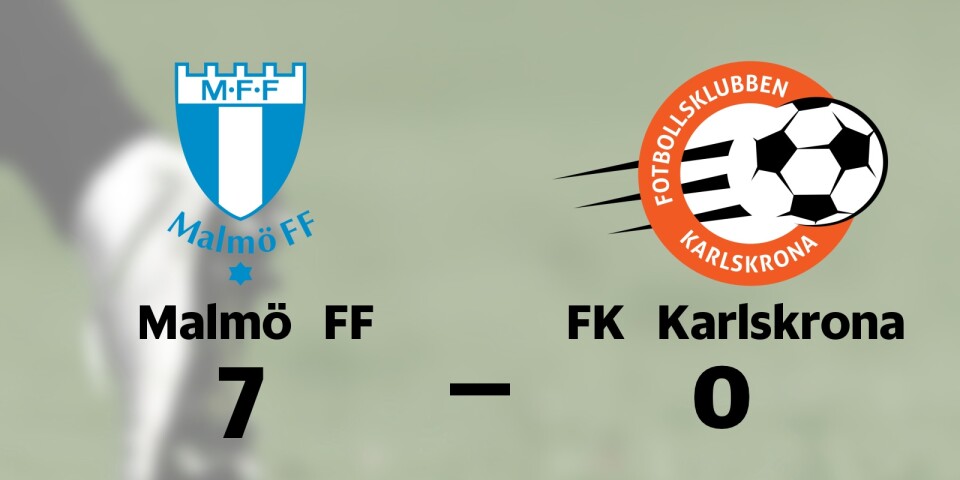 Storförlust när FK Karlskrona föll mot Malmö FF på Malmö Stadionområdet