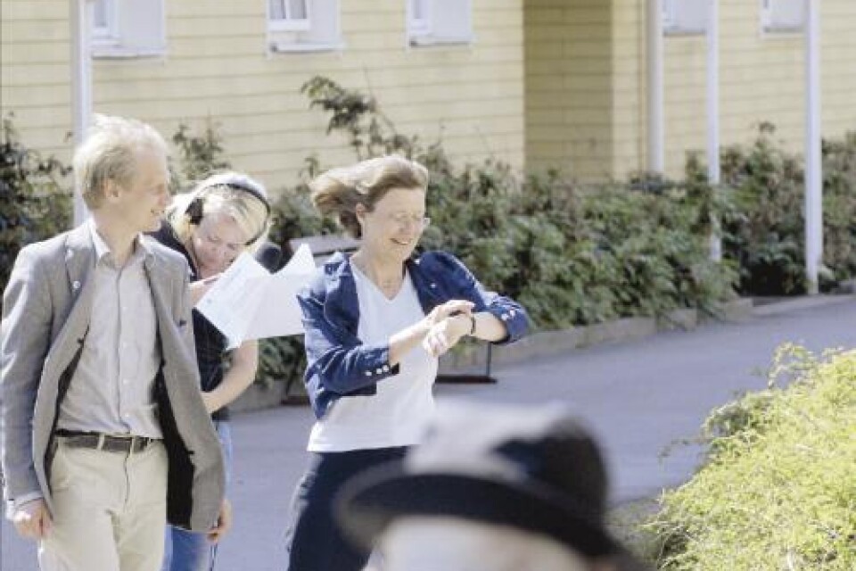 Jordbruksminister Ann-Kristin Nykvist fick skynda mellan intervjuerna i Växjö på måndagen då hon i stort talade om vad hon ville göra med sina landsbygdsmiljarder. Foto: Lars-Göran Rydqvist