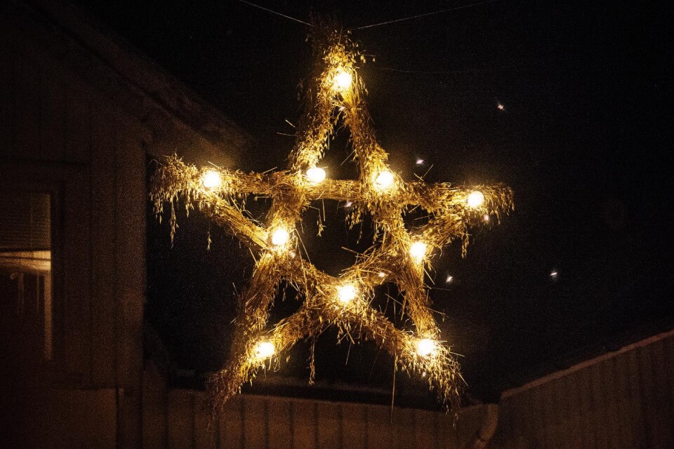 En julstjärna lyser upp mörkret i advent.