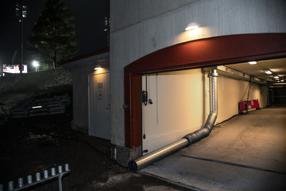 Vallarnas garage i Åre fick på måndagen ett ventilationssystem installerat.