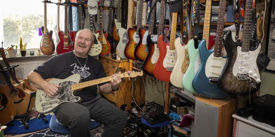 Willy, 71, har ett eget gitarrum: ”Ett tag hade jag 50 gitarrer”