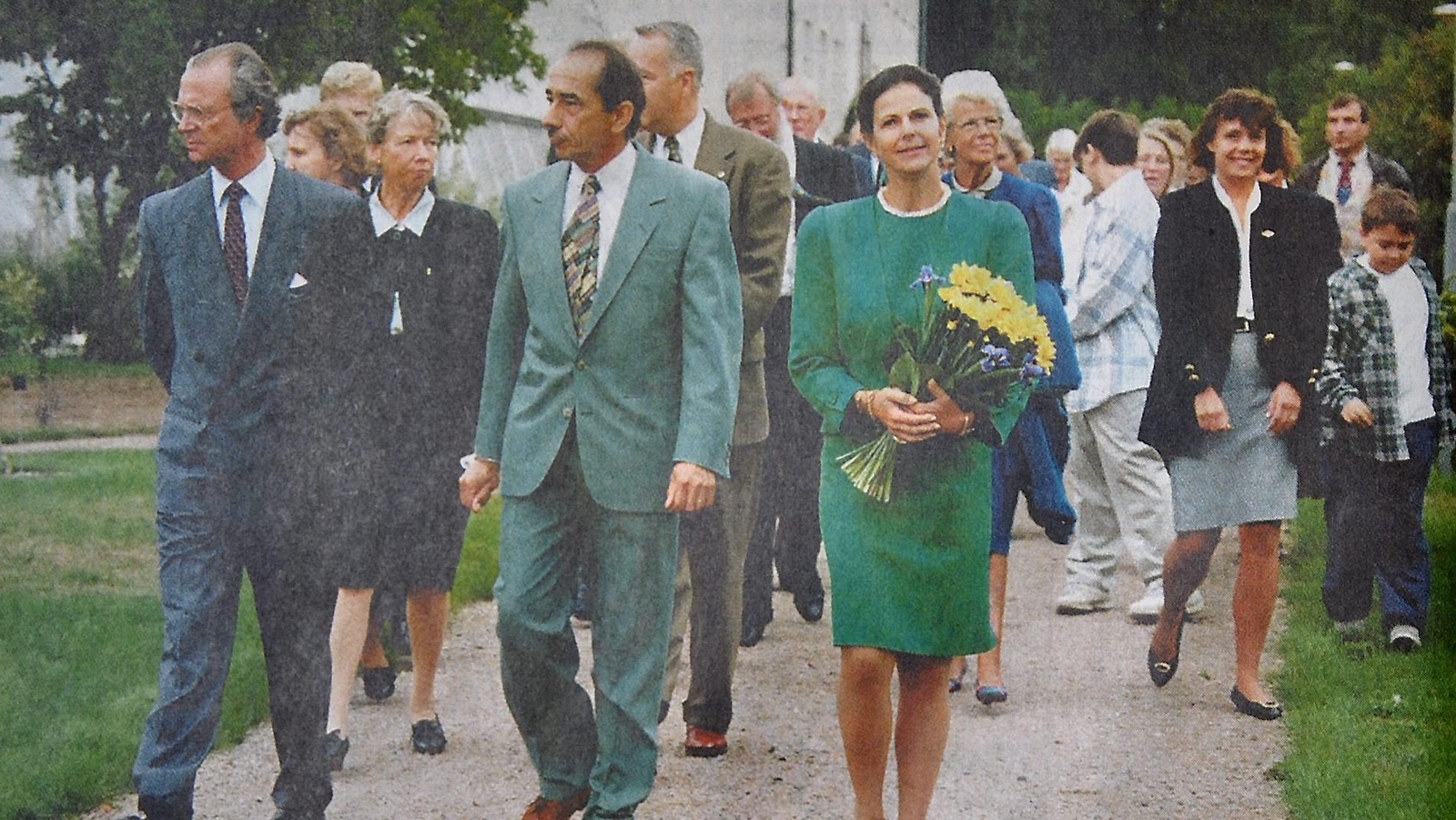 Kung Carl Gustaf och drottning Silvia guidades omkring på Balsgård.
Arkiv: Gugge Nilsson