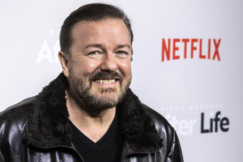 Ricky Gervais börjar snart filma den avslutande säsongen av "After life". Arkivbild.