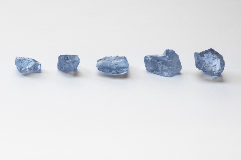 De fem blå diamanterna påträffades i Cullinangruvan öster om sydafrikanska Pretoria.