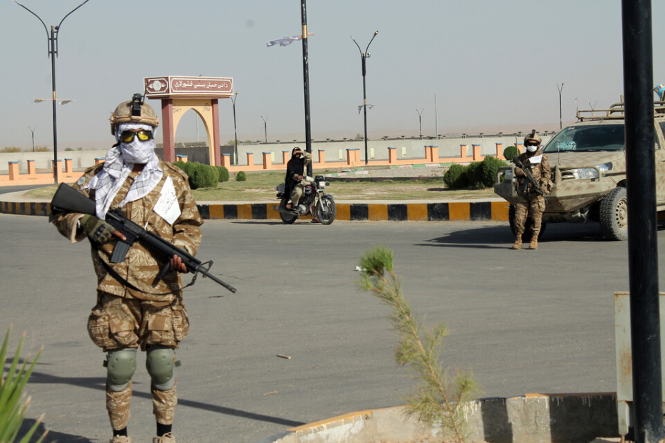 Talibansoldater på vakt i Lashkar Gah. Arkivbild.