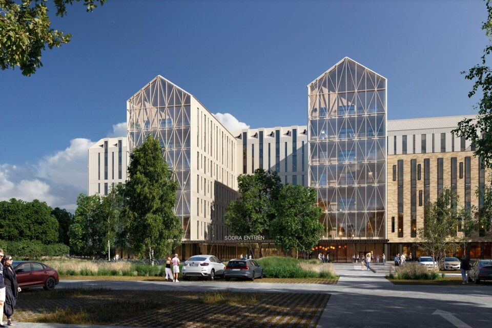 Så här var det tänkt att ett nytt sjukhus i Räppe skulle se ut. Nu är projektet nedlagt.
