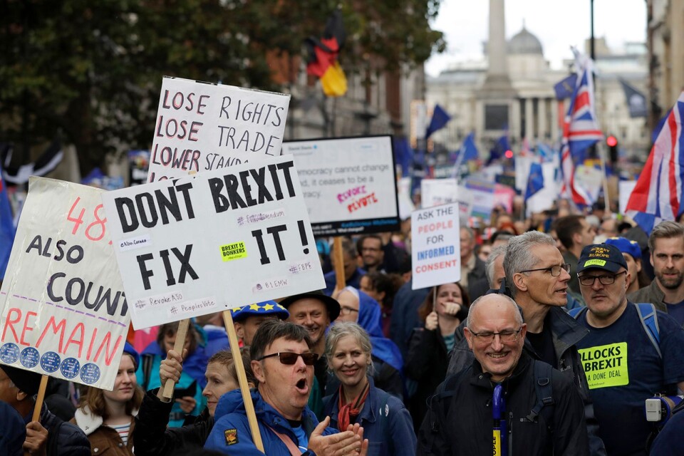 De mest omfattande demonstrationerna i brittisk historia har ett budskap: Sätt stopp för Brexit!