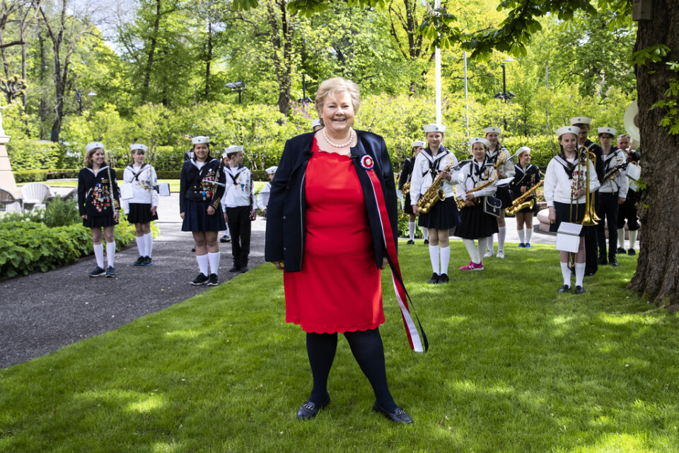 Statsminister Erna Solberg (H) på Norges nationaldag.