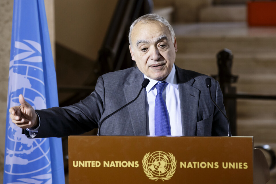 FN:s särskilde sändebud Ghassan Salame har lett förhandlingarna om eldupphör i Libyen. Arkivbild.
