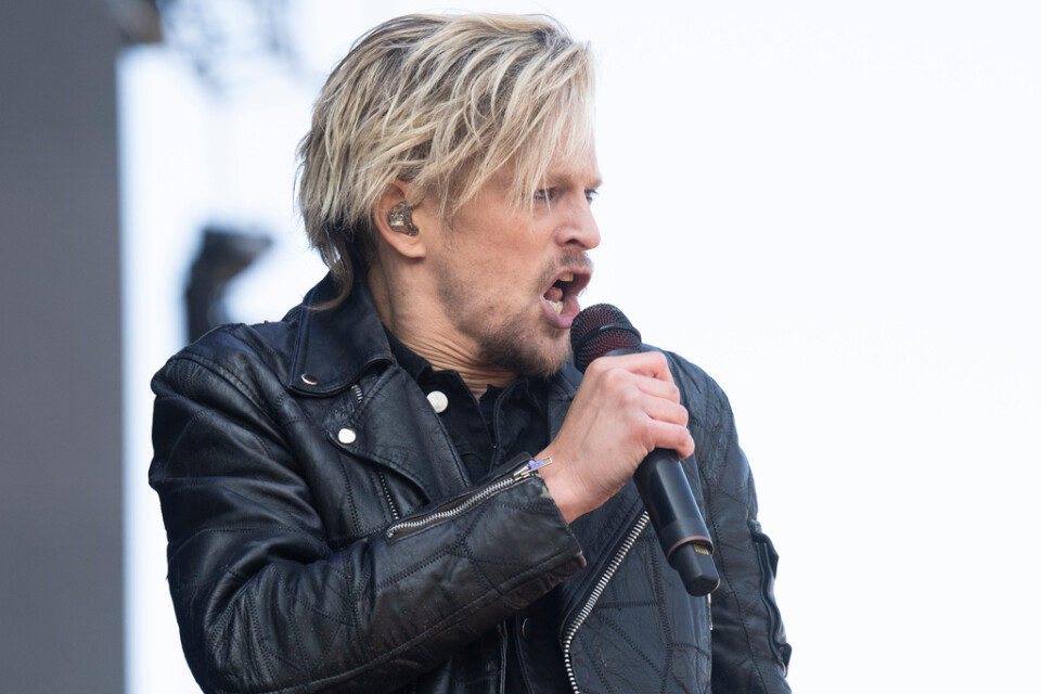 Skid Row med Erik Grönwall i spetsen spelade på Sweden Rock Festival i juni. Arkivbild.