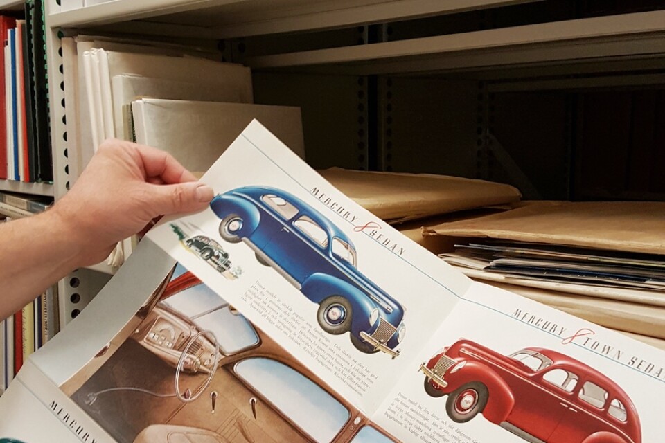 Svenskt Motorhistoriskt Arkiv tar hand om motorhistoriskt material – som den här broschyren för Mercury i Ford-koncernen, från åren 1938–1939.